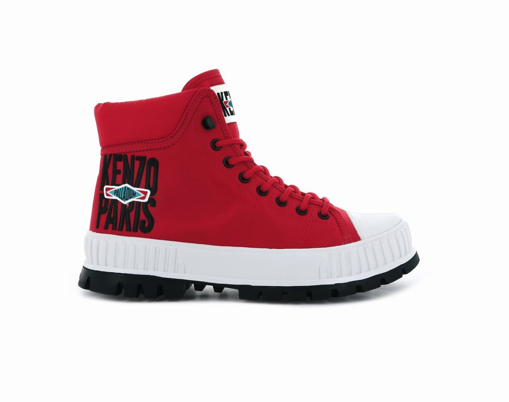 Palladium Pallashock Hi By Kenzo Womens High Top Sneakers Red Australia [QMYPIN-238]